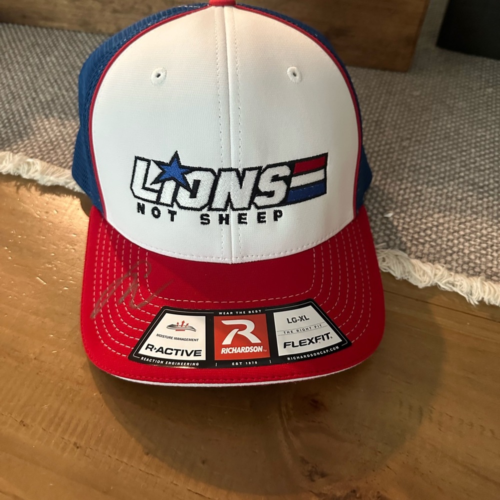 Lions Not Sheep Red and Blue Cap signed